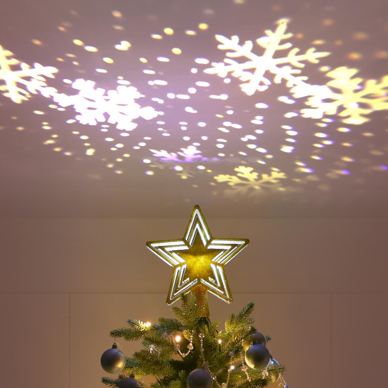 Star Tree Topper - Светодиодный проекционный топпер для елки, Золотая