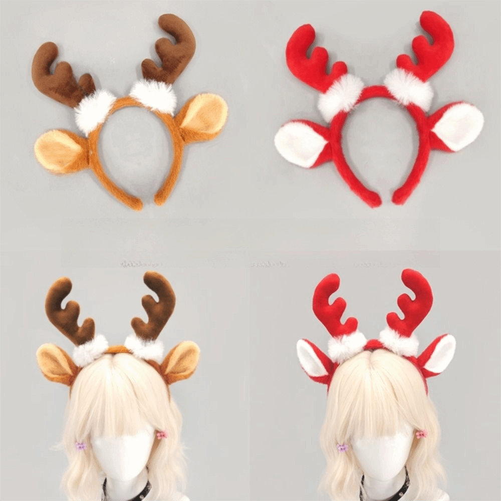 Reindeer Antlers Headband - Реалистичный ободок с рогами из мягкой