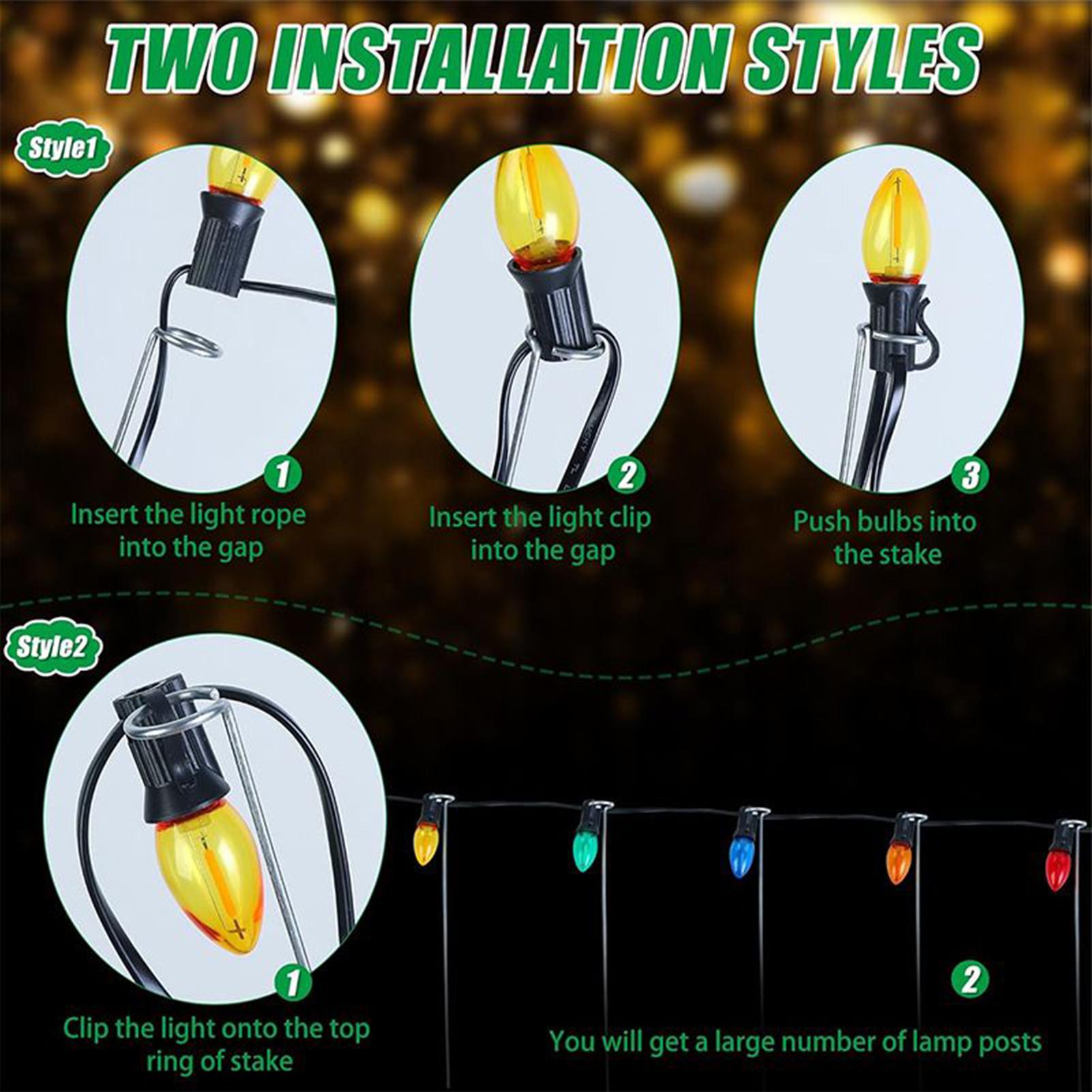 Christmas Lights Outdoor - Рождественские световые колья 12-дюймовые газонные украшения