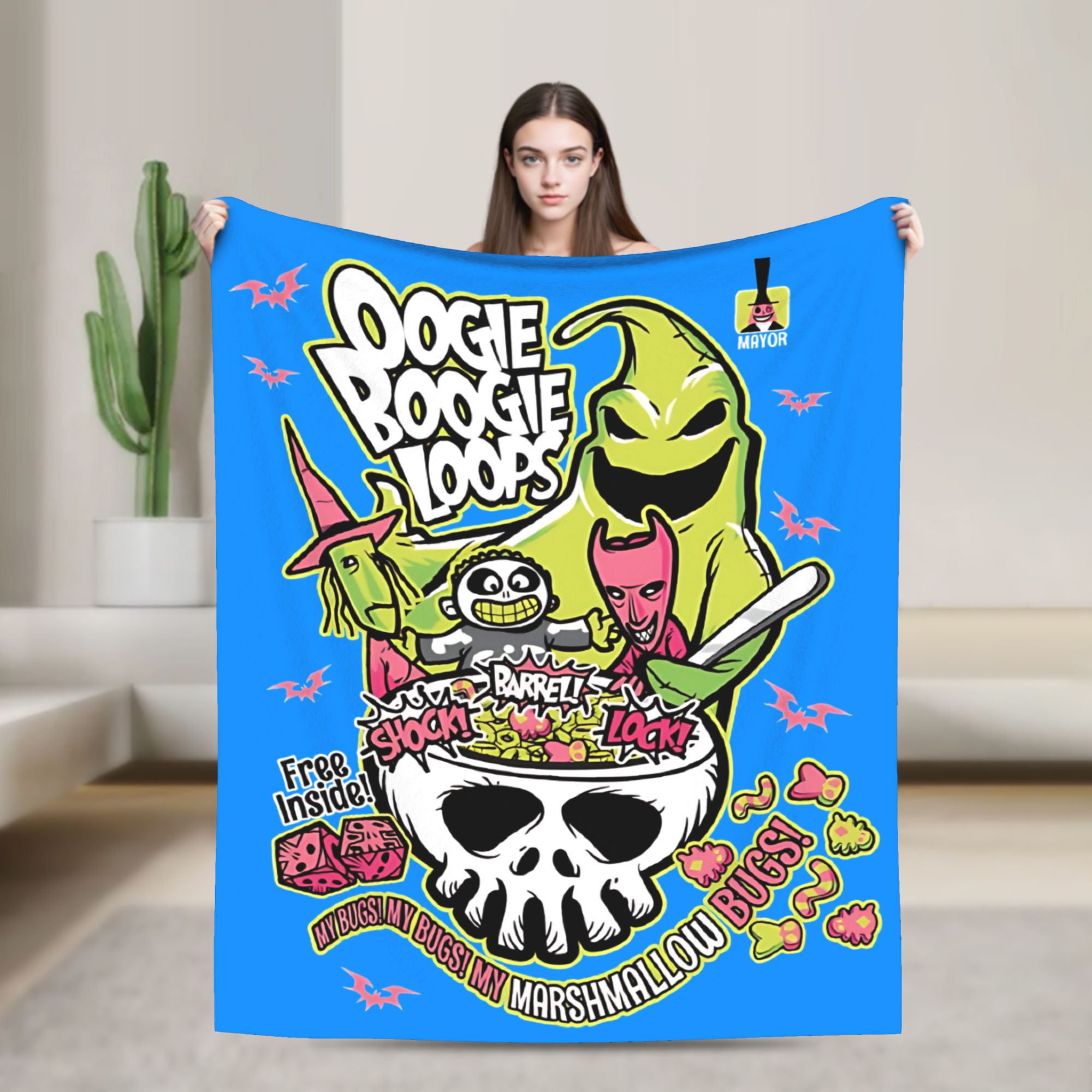 Christmas Throw Blanket - Одеяла Oogie Boogie Loops на Хэллоуин,