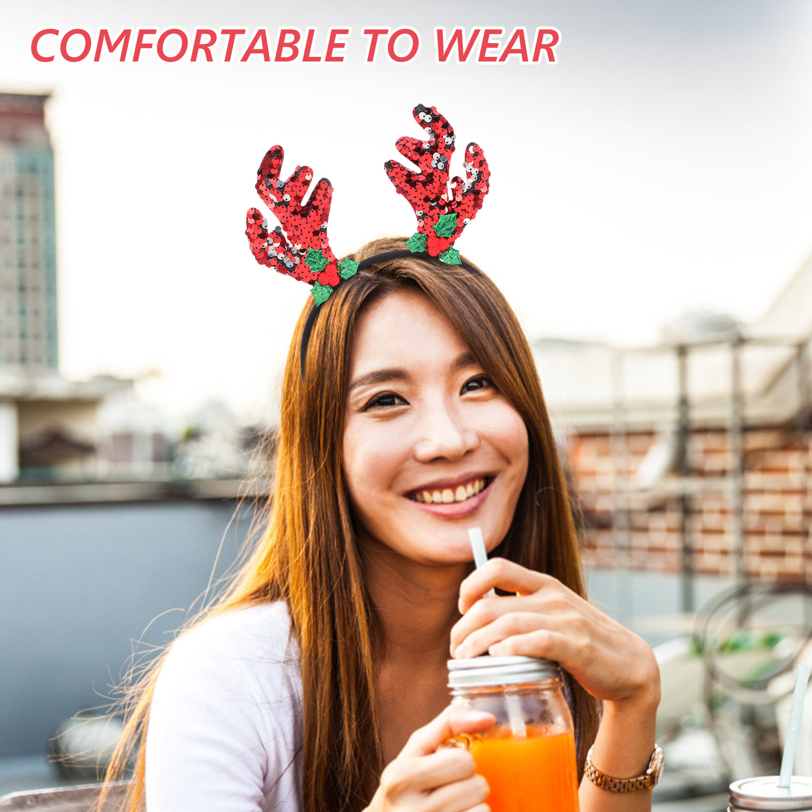 Ободок с рогами оленя – рождес – обзор и цена Reindeer Antlers Headband