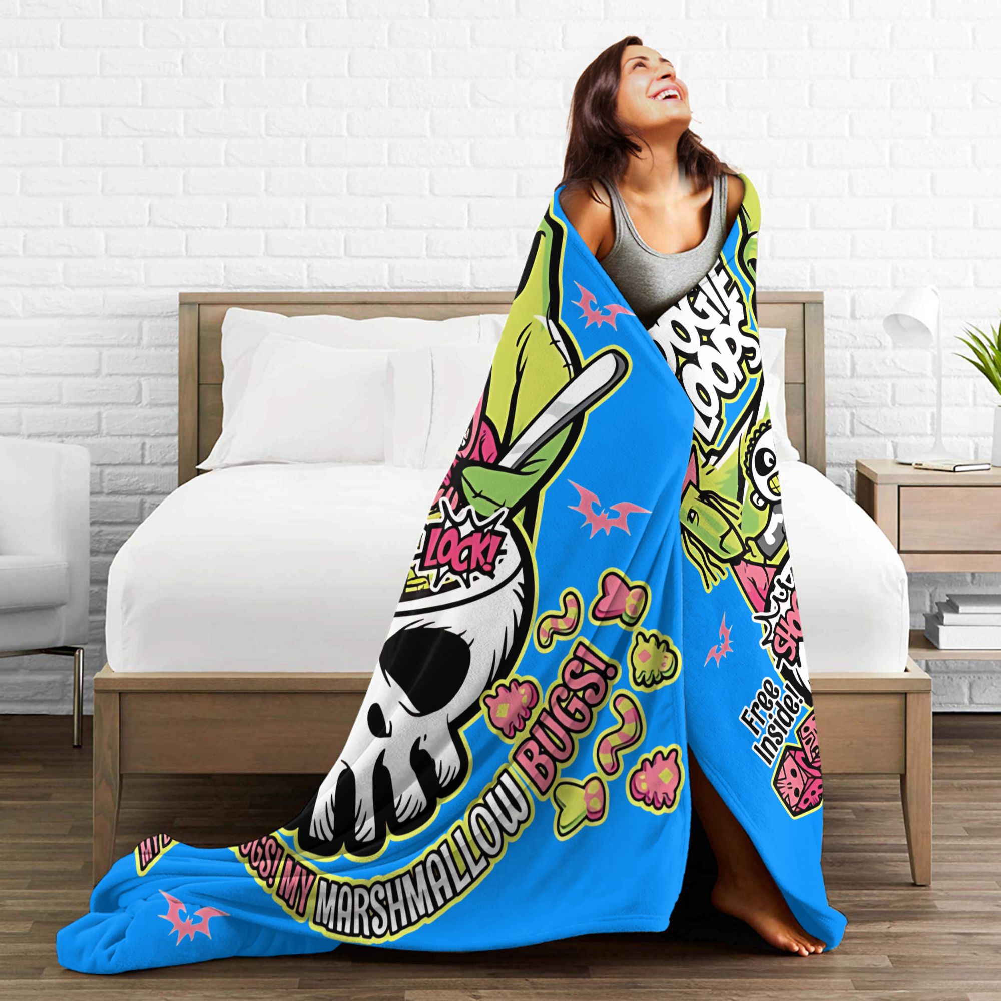 Одеяла Oogie Boogie Loops на Х – обзор и цена Christmas Throw Blanket